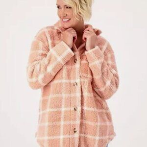 XL Koolaburra by Ugg Sherpa Shacket - Pink & Cream